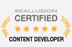 Certificación de 'Reallusion Certified Content Developer', que significa desarrollador de contenido